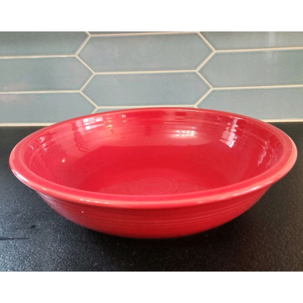 Vintage Fiestaware Homer Laughlin Fiesta Scarlet Red Serving Fruit Bowl 12.25